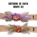 RAFFIA BELT WITH FEATHER