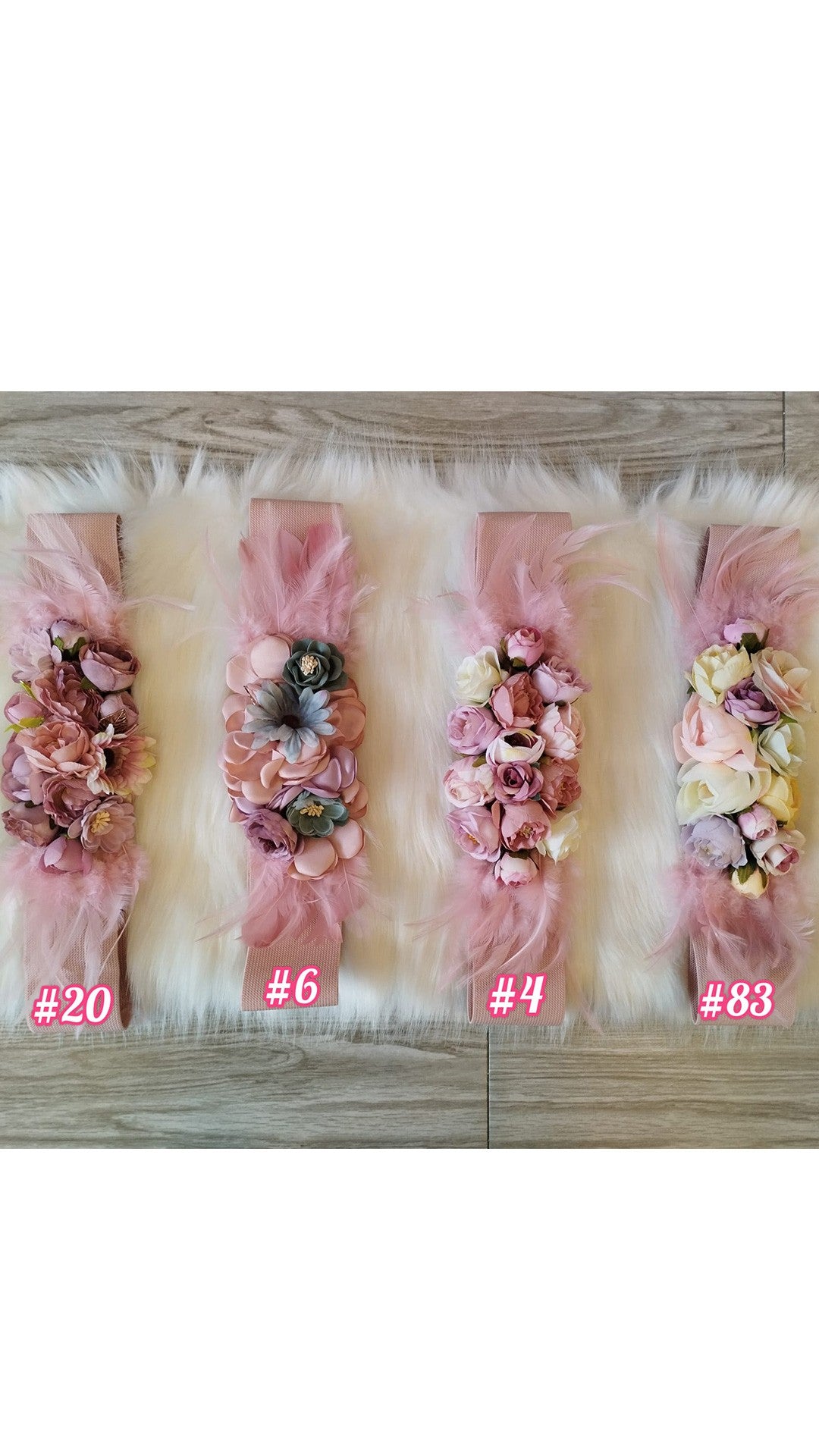 PINK FEATHER BELT